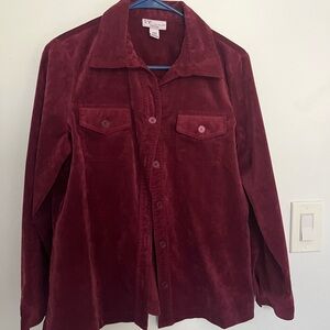 Women's Burgundy Button-Up Shirt